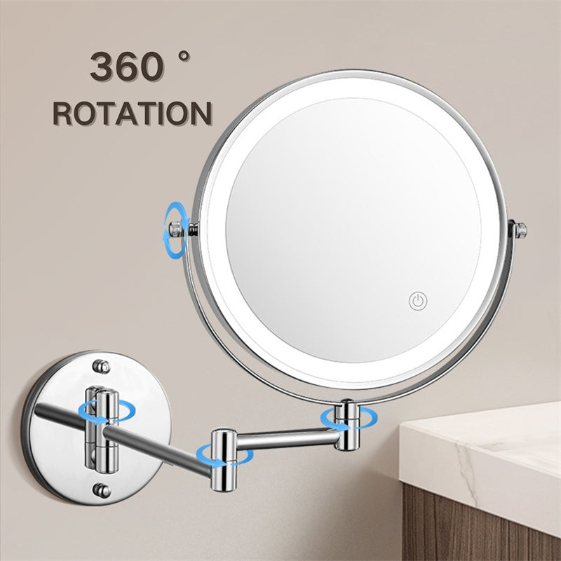 Sable Shaving Mirror with Light | Rechargeable, Dual-Sided 1X/10X Magnification