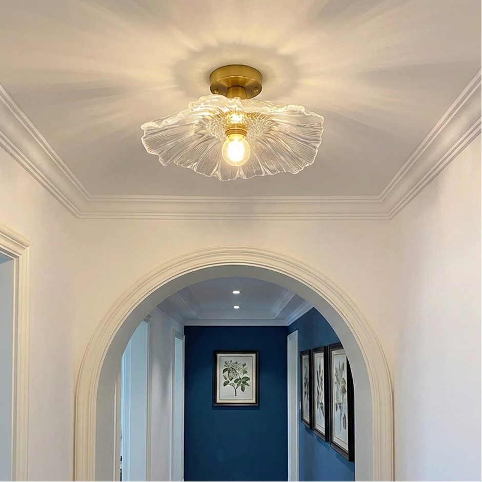 Salvi Nordic Flower Ceiling Light | Glass Flush Mount Fixture for Modern Interiors