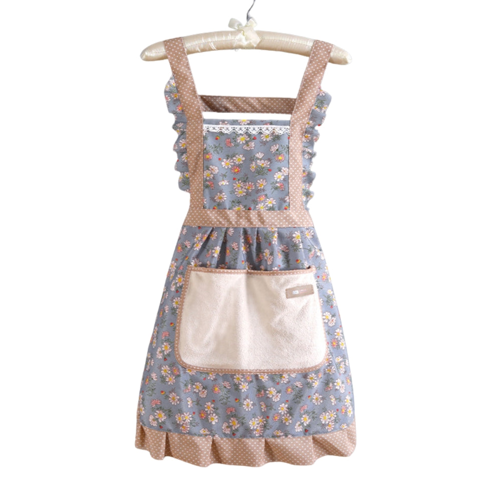 Sera Cute Apron | Floral Cotton, Waterproof, Adjustable Fit