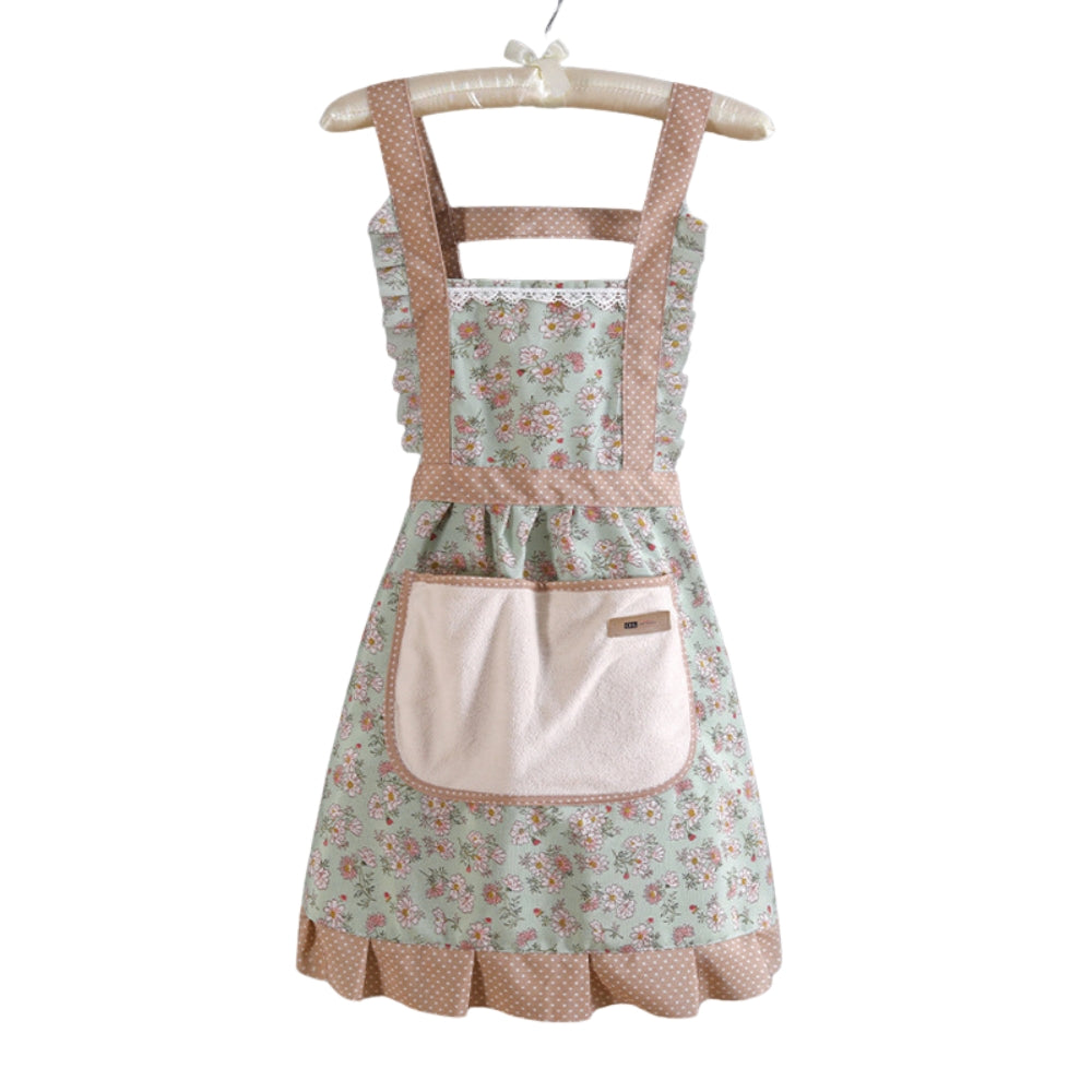 Sera Cute Apron | Floral Cotton, Waterproof, Adjustable Fit