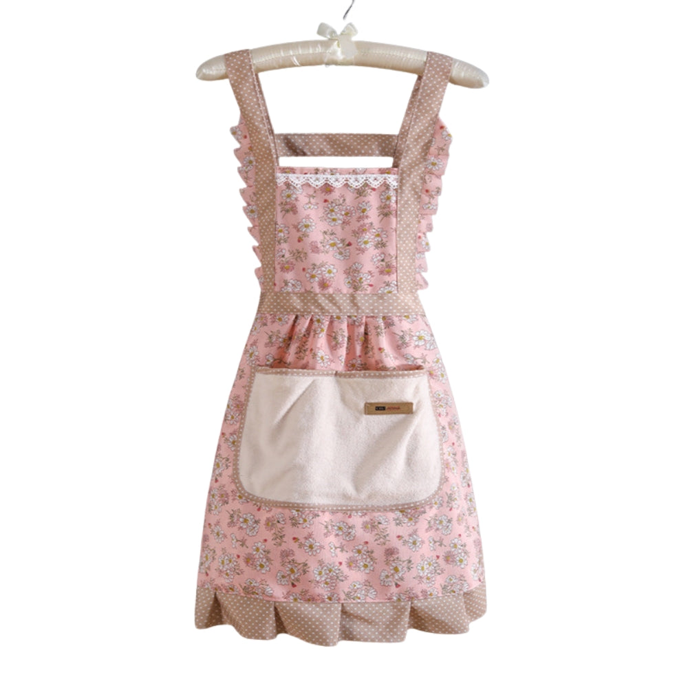 Sera Cute Apron | Floral Cotton, Waterproof, Adjustable Fit