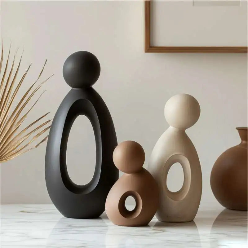 Seren Family Statue | Modern Hollow Sculpture for Home Decor, Nordic Style
