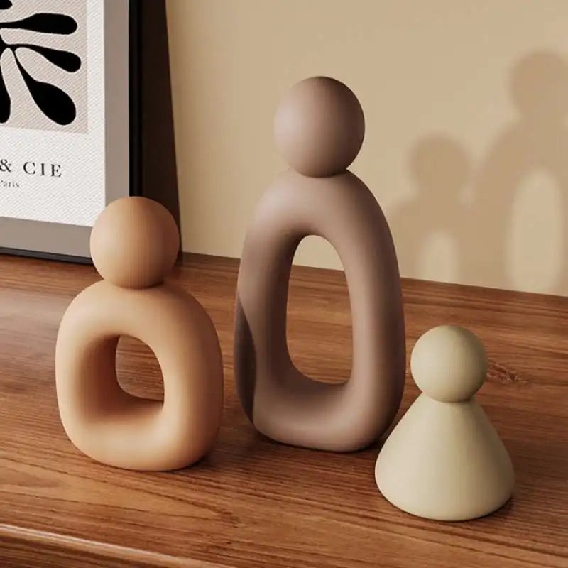 Seren Family Statue | Modern Hollow Sculpture for Home Decor, Nordic Style
