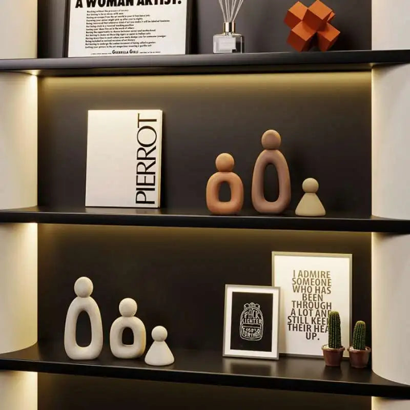Seren Family Statue | Modern Hollow Sculpture for Home Decor, Nordic Style