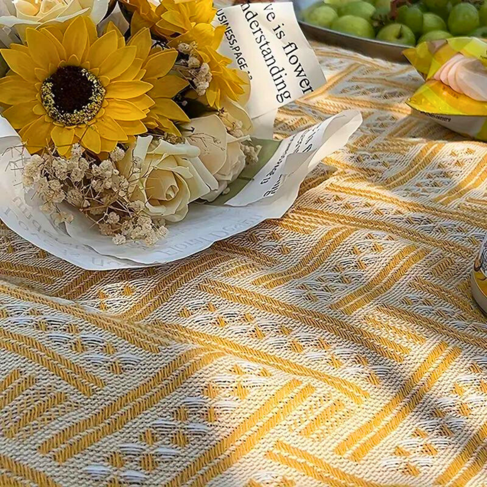 Serena Large Picnic Blanket | Durable Cotton Blend, Foldable Mat for Picnic