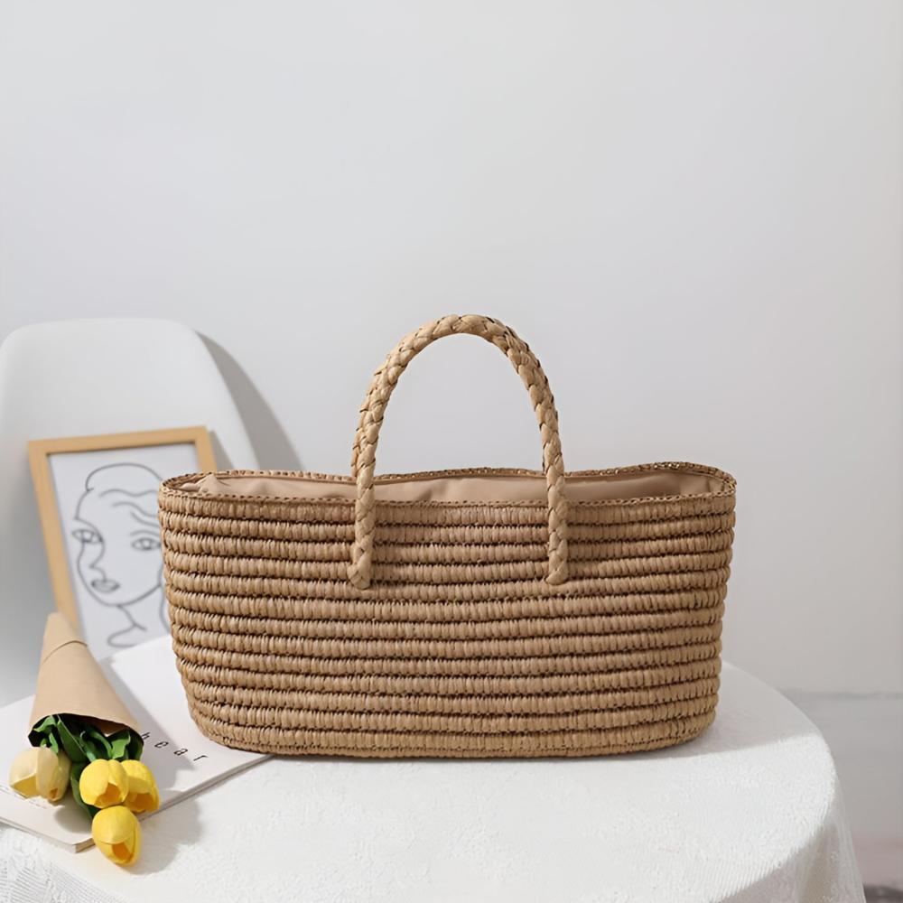 Sora Straw Tote Bag | Handmade, Spacious Beach Bag