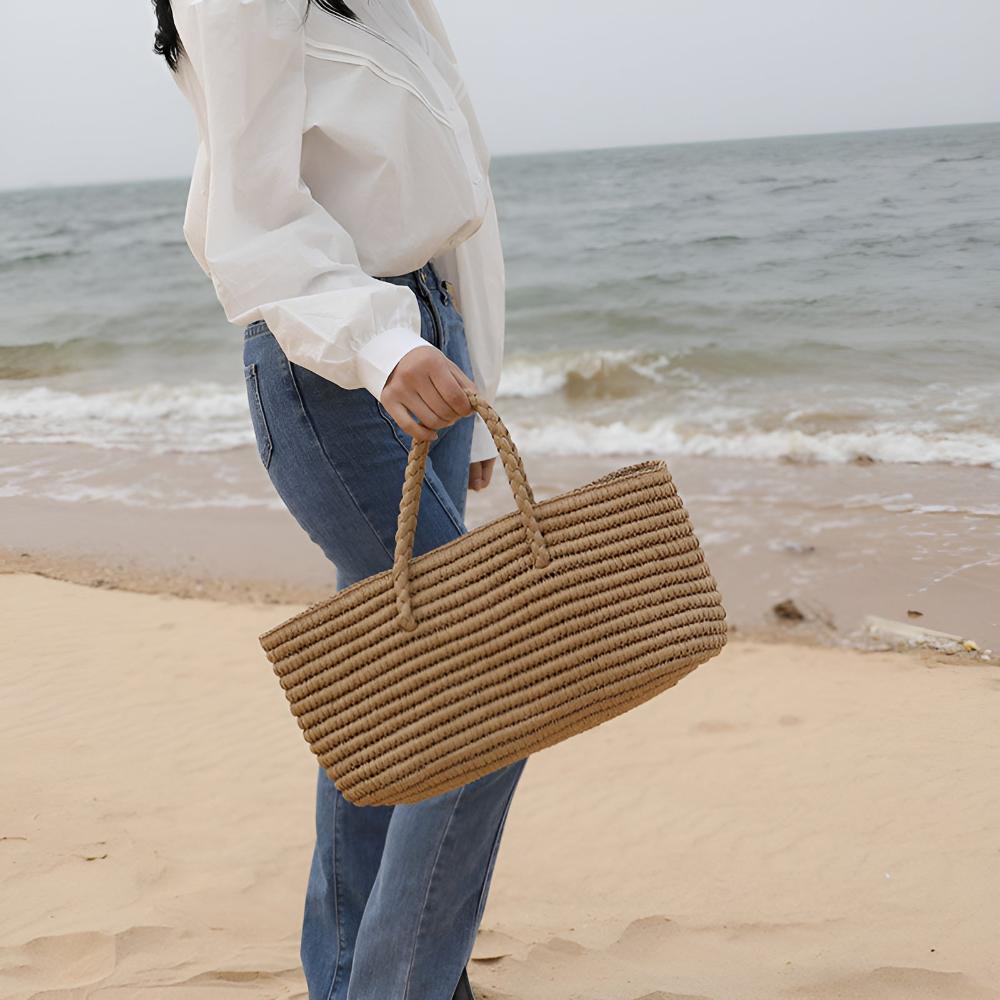 Sora Straw Tote Bag | Handmade, Spacious Beach Bag