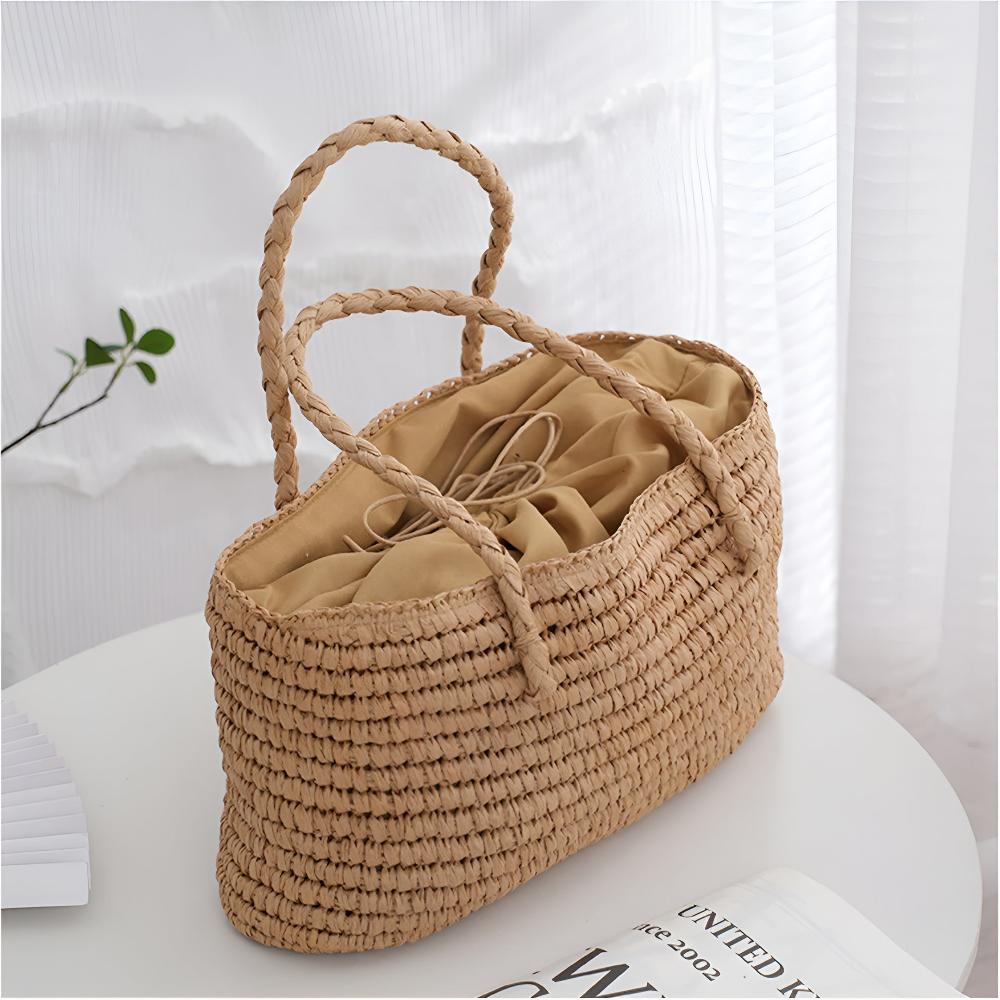 Sora Straw Tote Bag | Handmade, Spacious Beach Bag