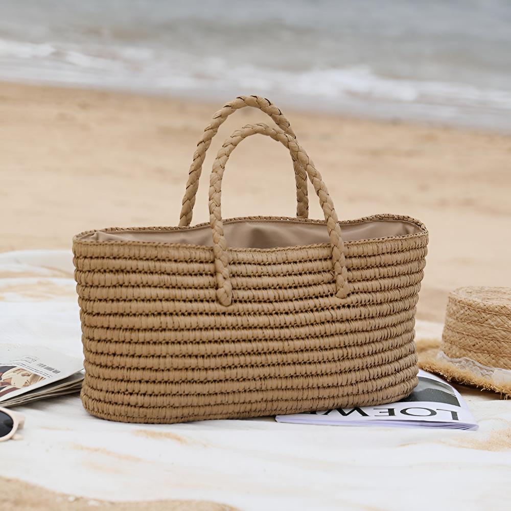 Sora Straw Tote Bag | Handmade, Spacious Beach Bag