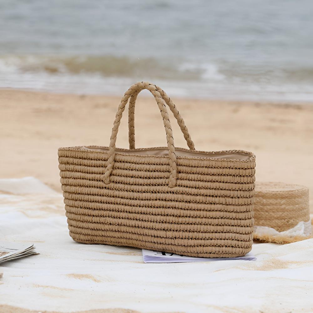 Sora Straw Tote Bag | Handmade, Spacious Beach Bag