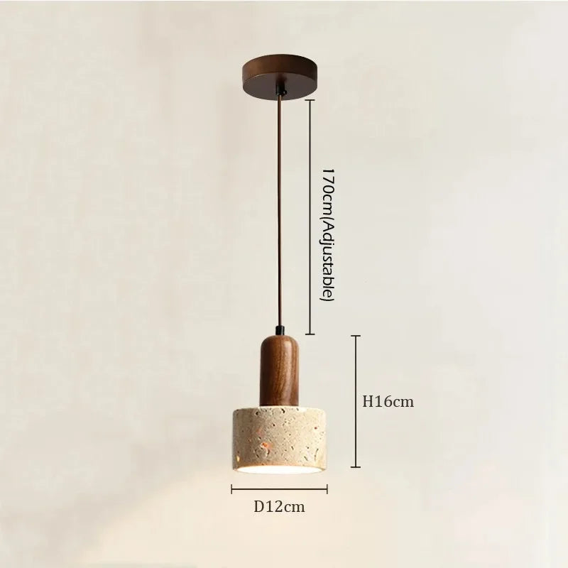 Tavon Pendant Light | Natural Travertine Stone, Wabi-Sabi Design