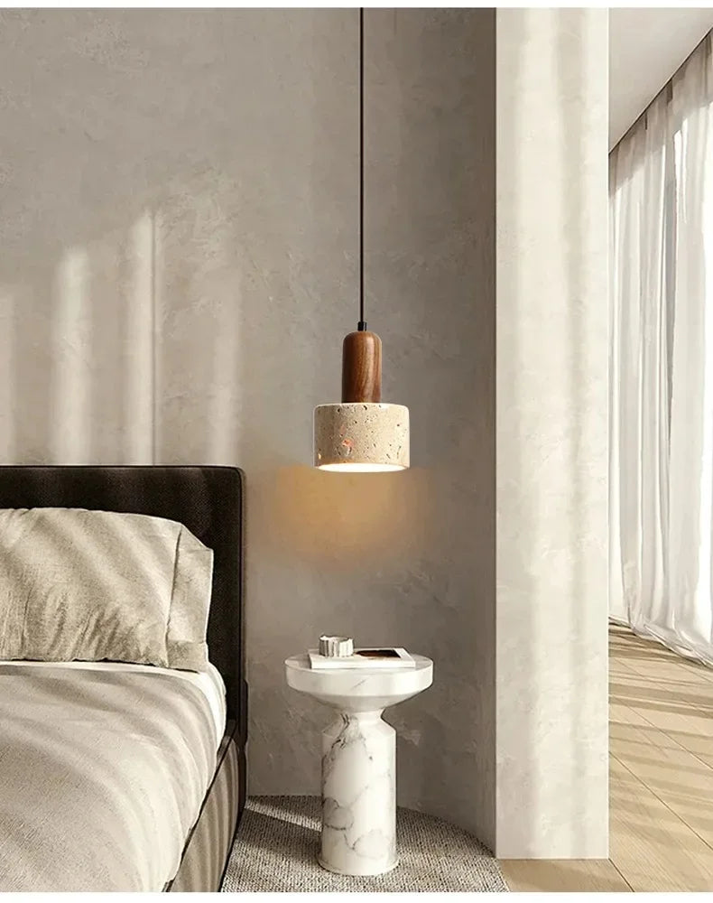Tavon Pendant Light | Natural Travertine Stone, Wabi-Sabi Design