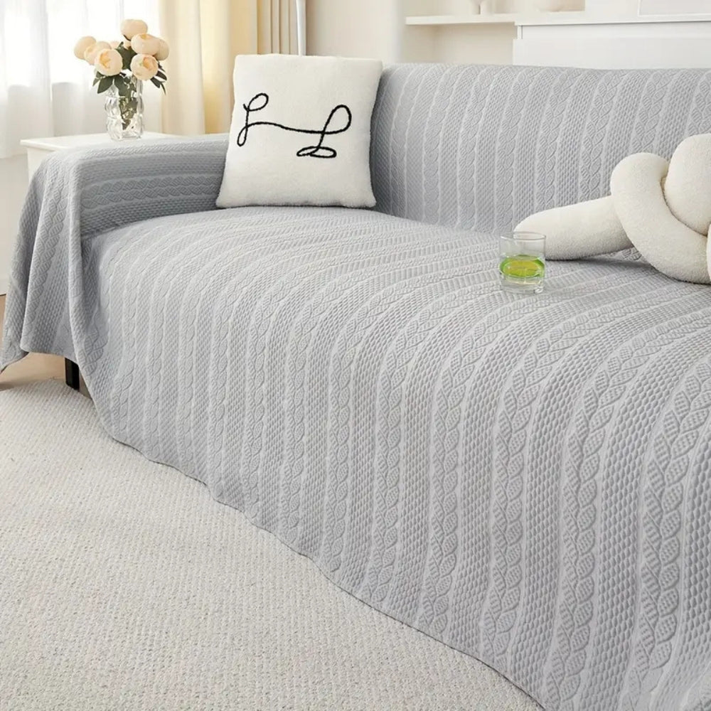 Trellis Plush Sofa Cover | Microfiber, Non-Slip, Pet-Friendly Design 5