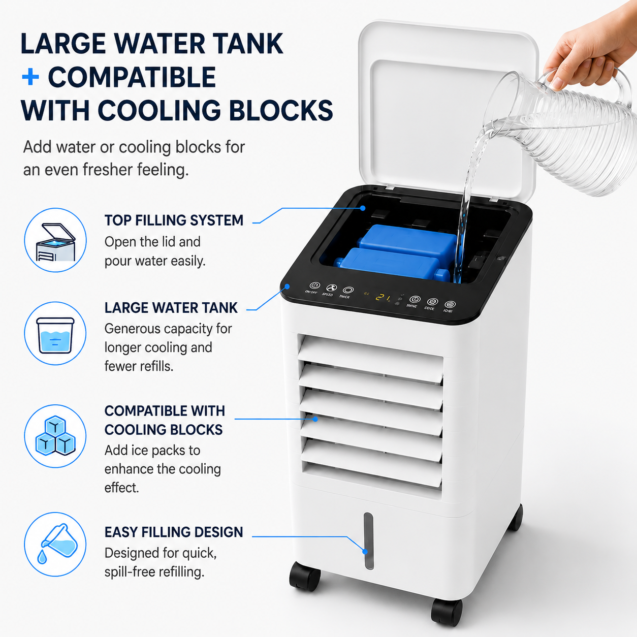 Vento Portable Air Cooler | Windowless, Compact, Energy-Efficient