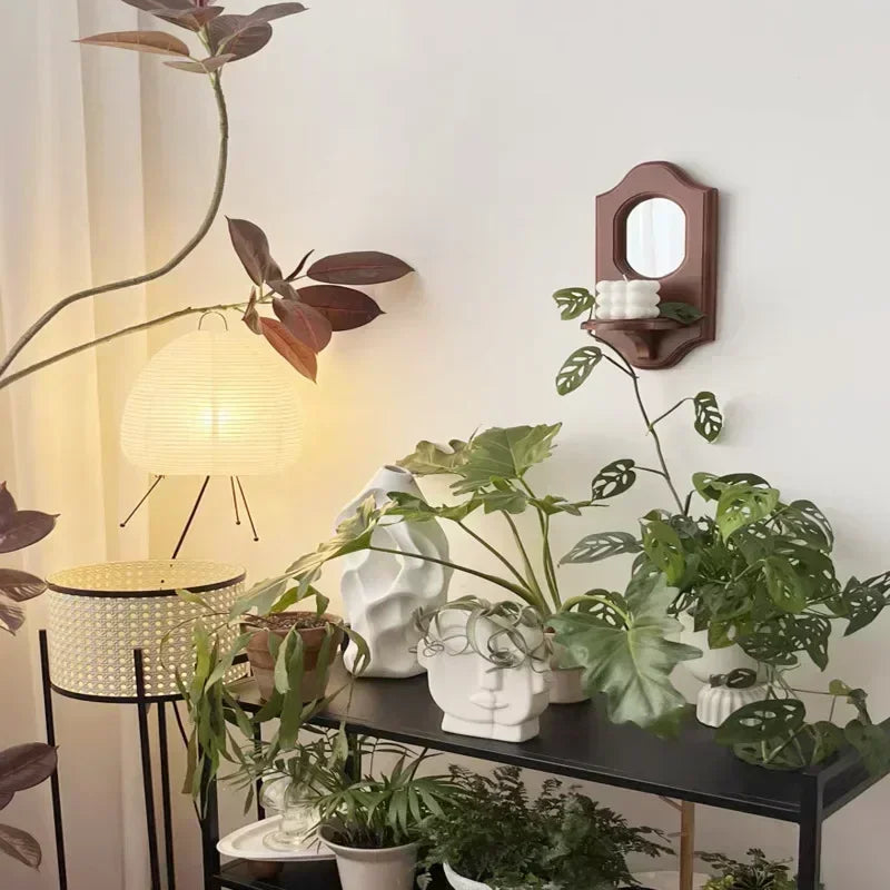 Vero Vintage Mirror Rack | Solid Wood Candle Holder and Display Shelf