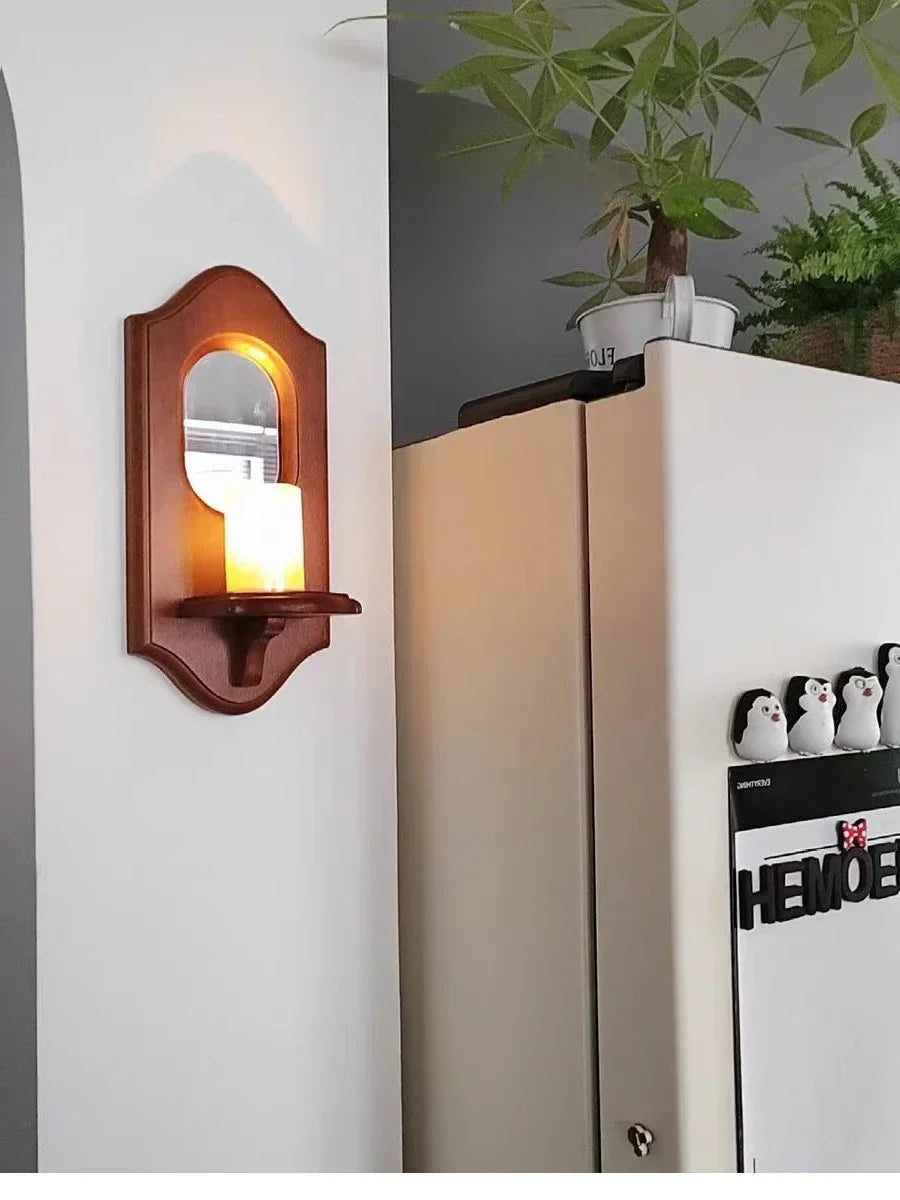 Vero Vintage Mirror Rack | Solid Wood Candle Holder and Display Shelf