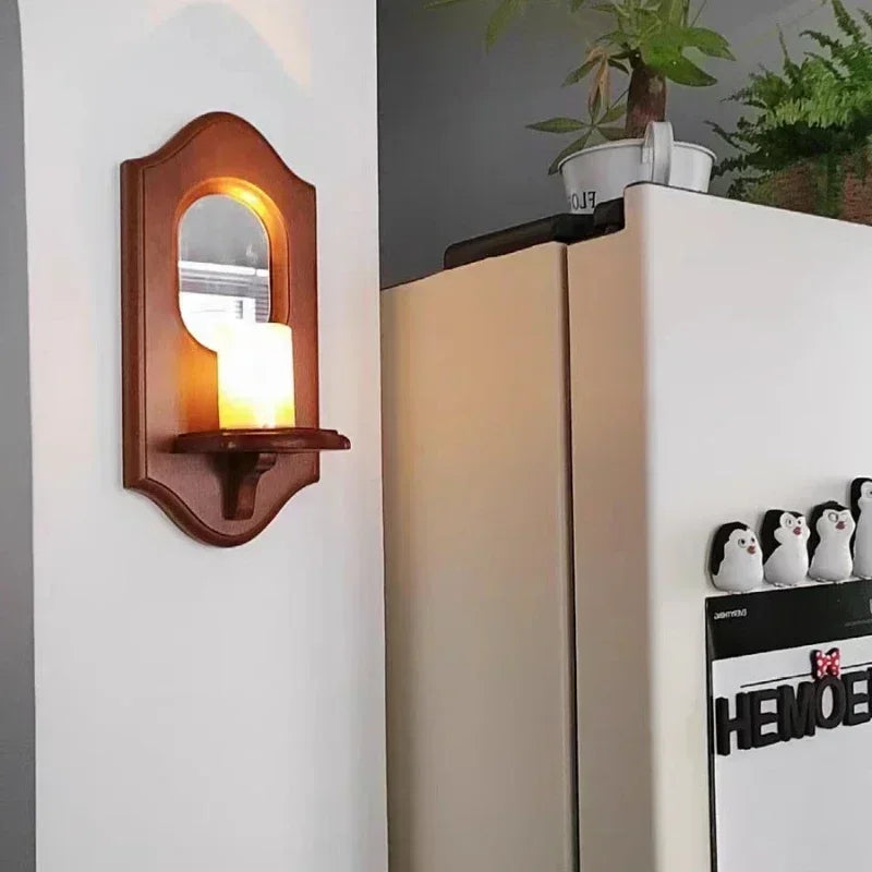 Vero Vintage Mirror Rack | Solid Wood Candle Holder and Display Shelf