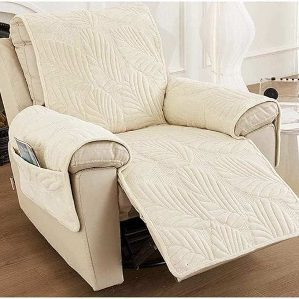 Vireo Recliner Chair Cover | Anti-Slip Microfiber Blend, Verdant Leaf Pattern