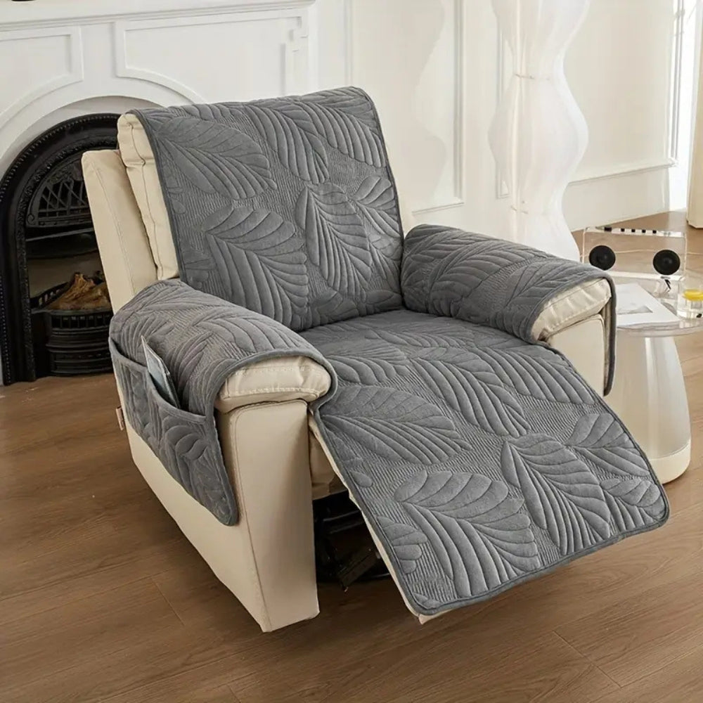 Vireo Recliner Chair Cover | Anti-Slip Microfiber Blend, Verdant Leaf Pattern