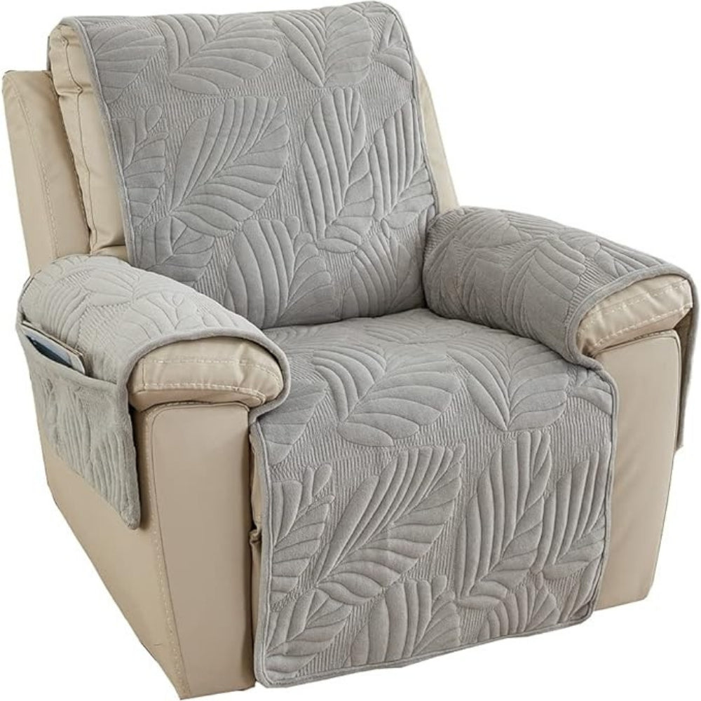 Vireo Recliner Chair Cover | Anti-Slip Microfiber Blend, Verdant Leaf Pattern
