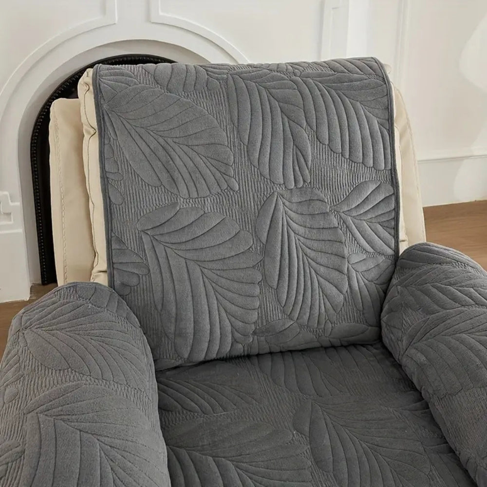 Vireo Recliner Chair Cover | Anti-Slip Microfiber Blend, Verdant Leaf Pattern