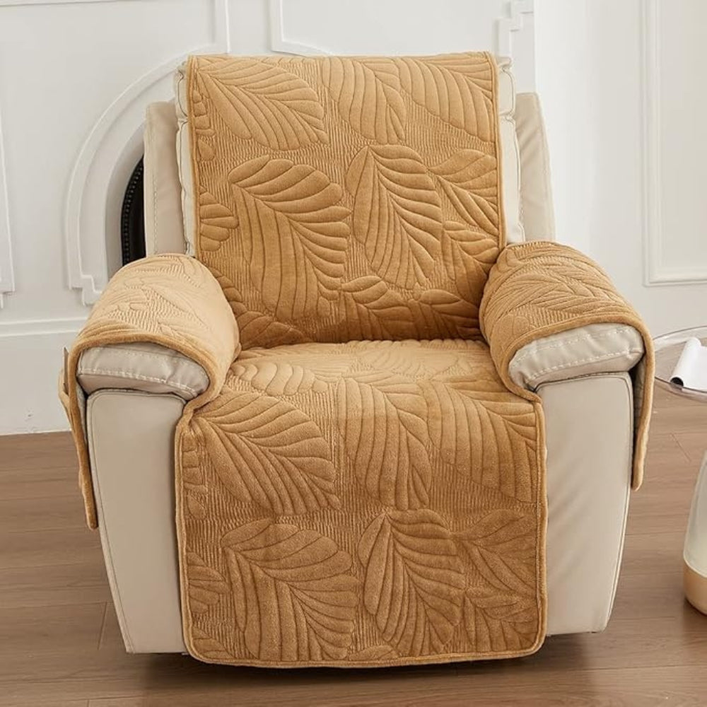 Vireo Recliner Chair Cover | Anti-Slip Microfiber Blend, Verdant Leaf Pattern